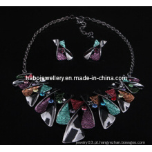 Conjunto de jóias de pedra quadrado / colar de moda (xjw13218)